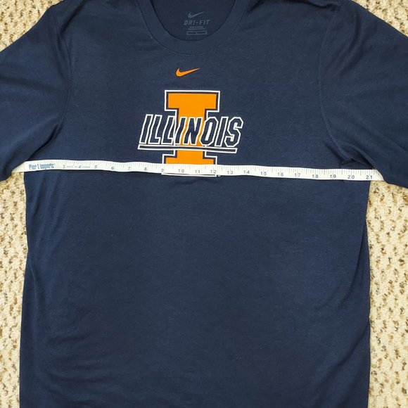 Nike Men's Adult Sz M Tee Shirt Regular Dri Fit Illinois Athletic Casual Short - Picture 7 of 7